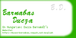 barnabas ducza business card